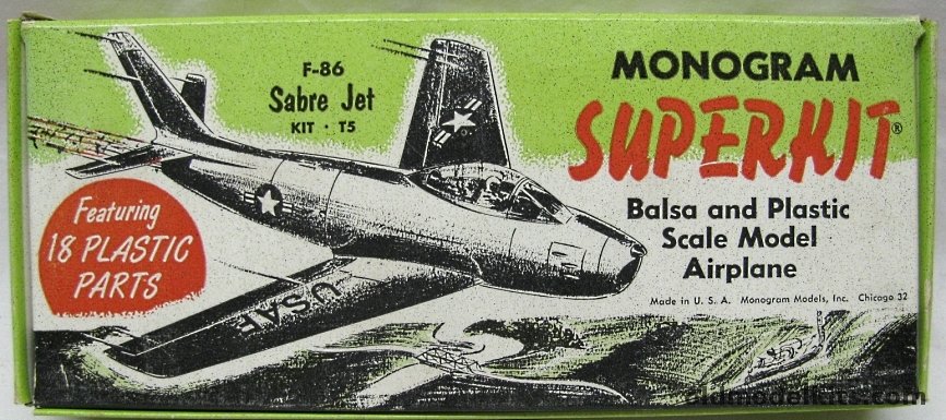 Monogram 1/60 F-86 Sabre Jet Superkit, T5 plastic model kit